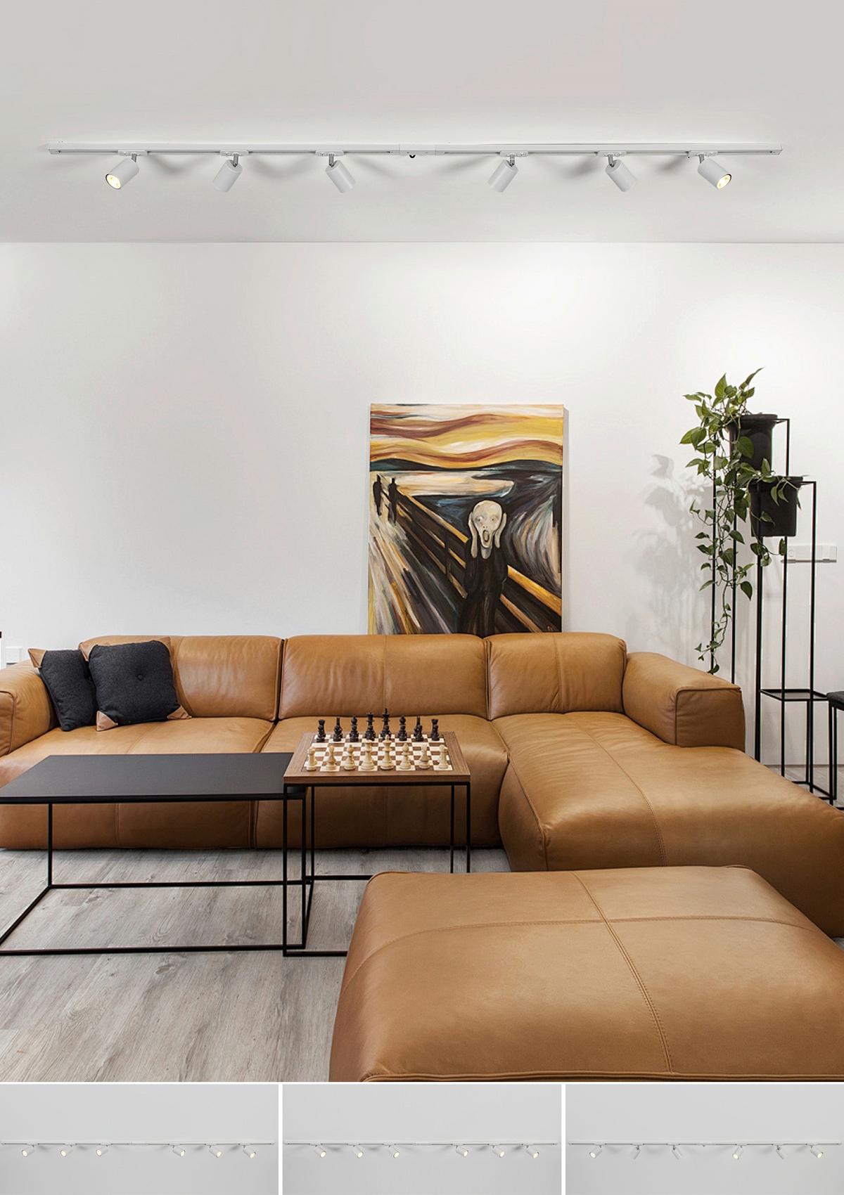 SYSTEM SZYNOWY BINE - biały/kolor chromowy, Trend, tworzywo sztuczne/metal (210/5,5/14cm) - Novel