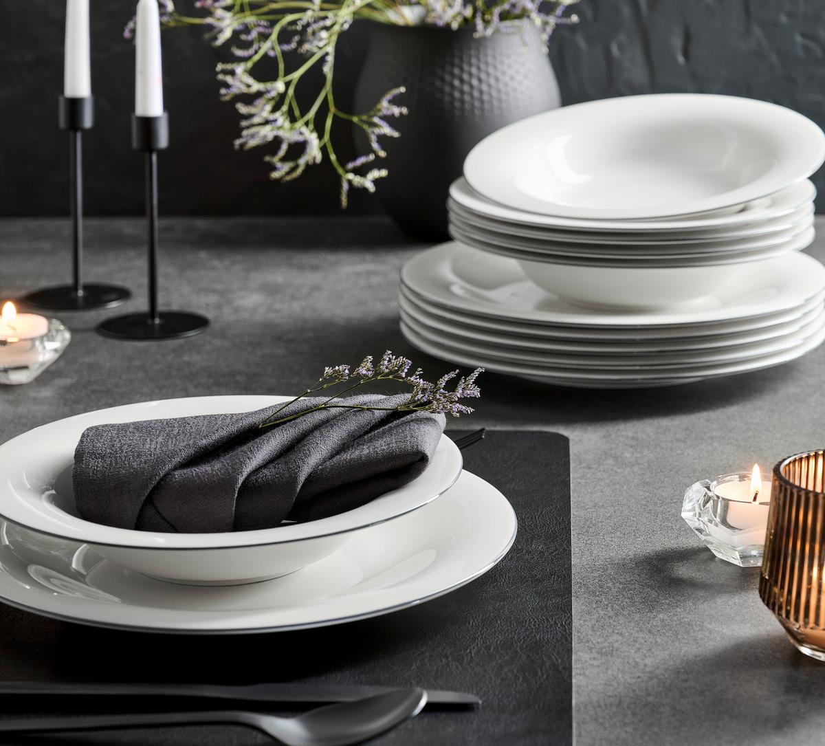 ZASTAWA STOŁOWA 10-1322-7609 VILLEORY&BOCH - biały/szary, Konventionell, ceramika (6,00kg) - Villeroy & Boch