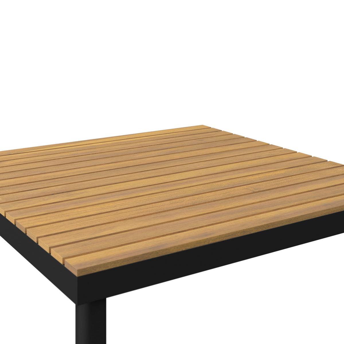 KOMPLET MEBLI TARASOWYCH BORIS - kolor akacjowy/czarny, Basics, metal/drewno (159/273,5cm) - Ambia Garden