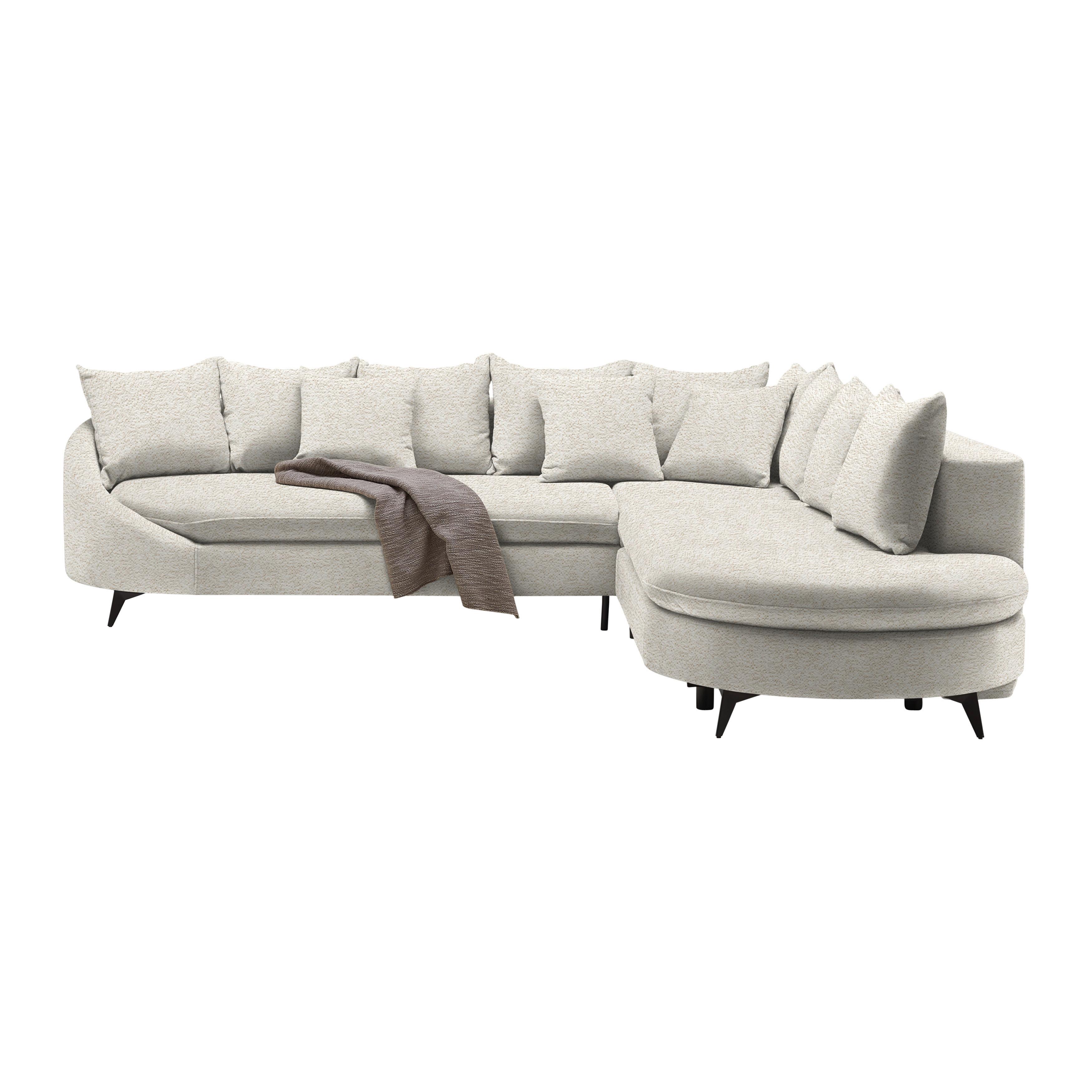 Ecksofa Axel Beige - Beige/Schwarz, MODERN, Textil/Metall (291/87/250cm) - Mömax