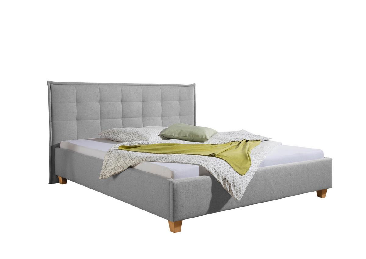 Polsterbett Tracy Hellgrau ca. 180x200 cm - Hellgrau/Naturfarben, MODERN, Holz/Textil (180/200cm) - Livetastic