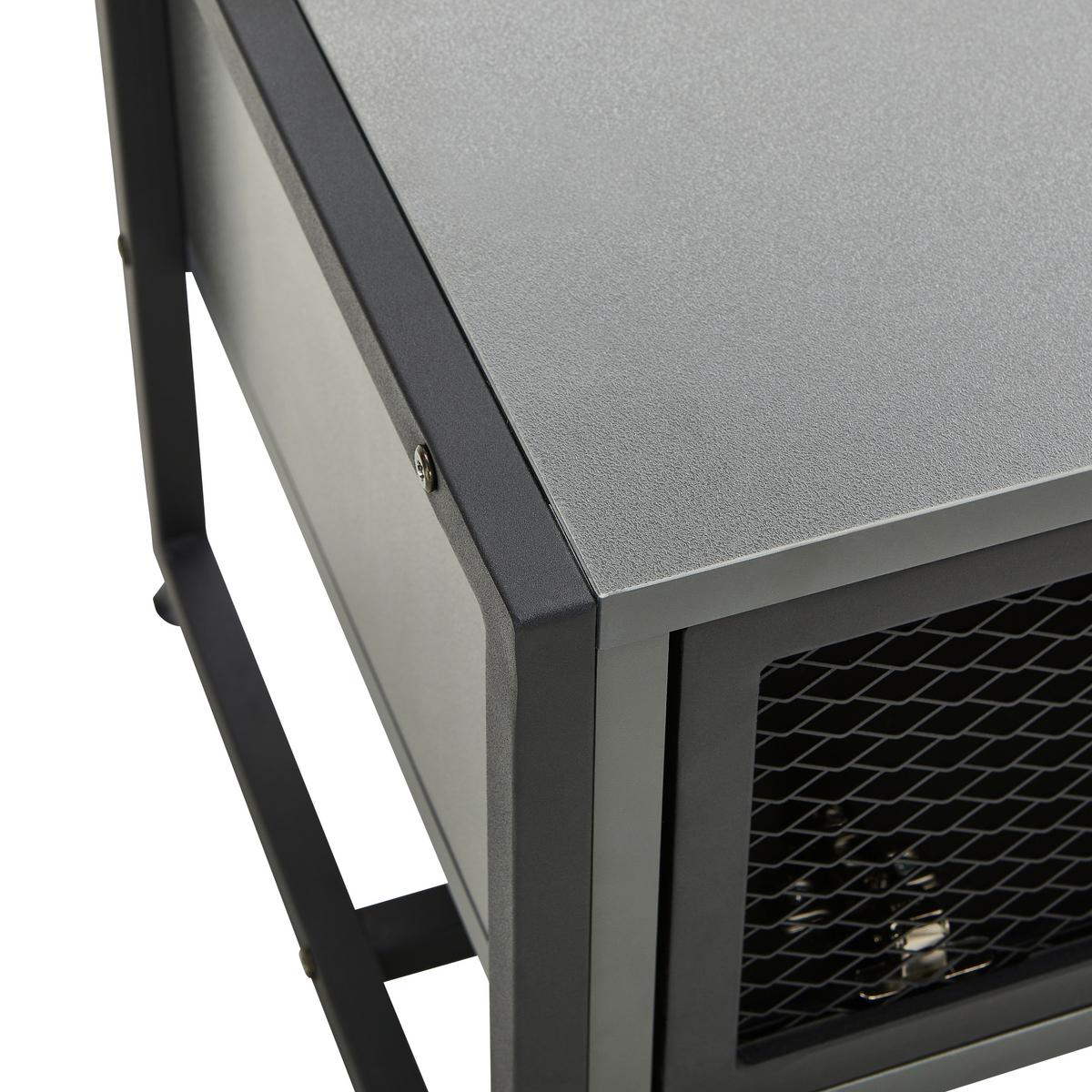 ŁAWKA Z PÓŁKĄ NA BUTY MELA SIDEBOARD - antracytowy/czarny, Modern, metal/drewno (95/40/41cm) - P & B