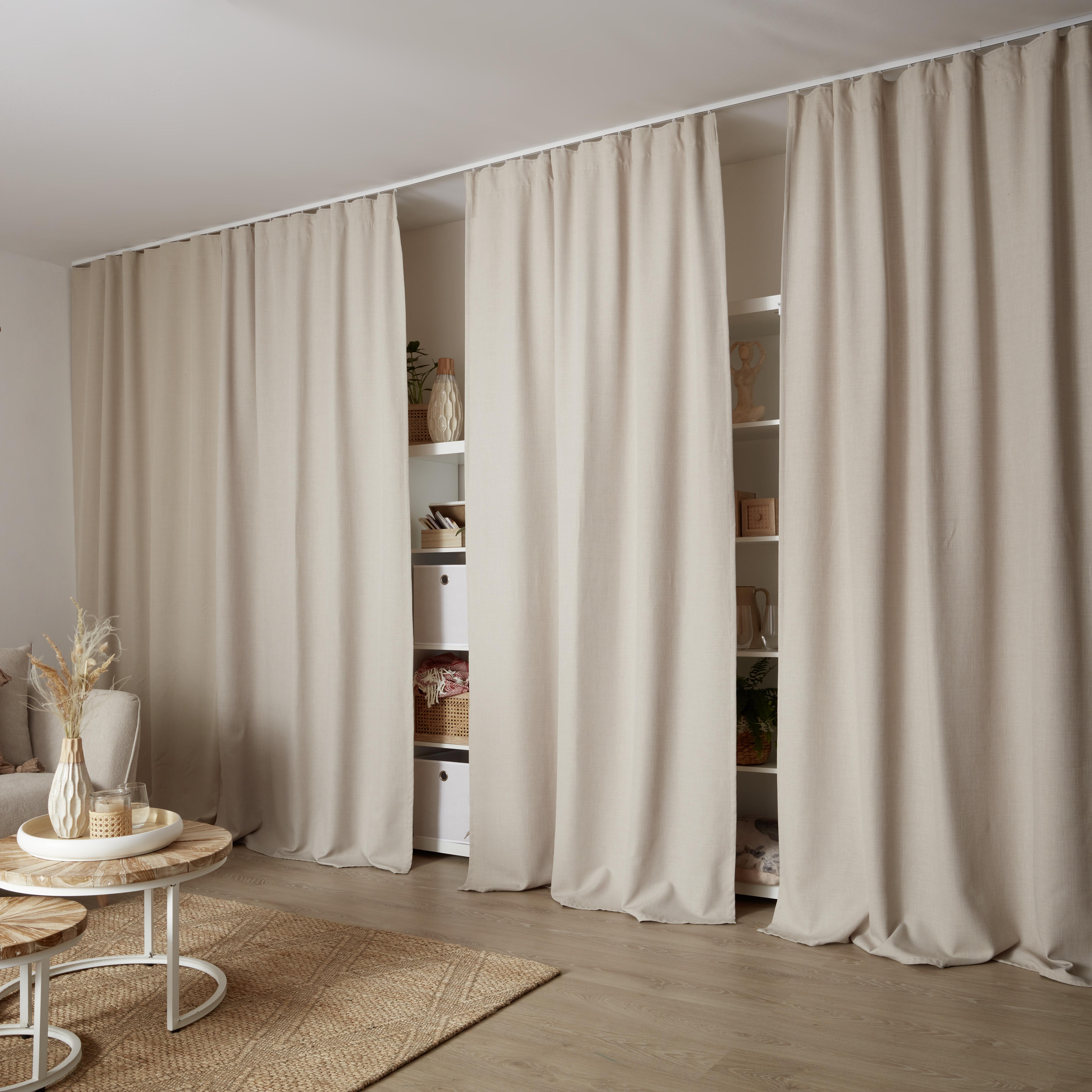 GARDINLÄNGD LEO -AKT- -EXT- - sandfärgad, textil (135/255cm) - Premium Living