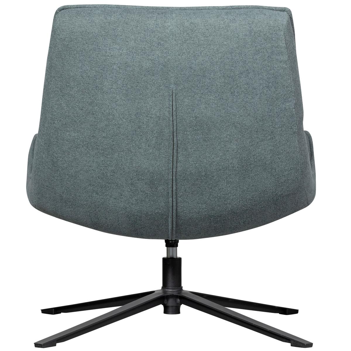 Sessel Maudi Blau B: 74 cm - Blau/Schwarz, Design, Textil/Metall (74/84/86cm) - Livetastic