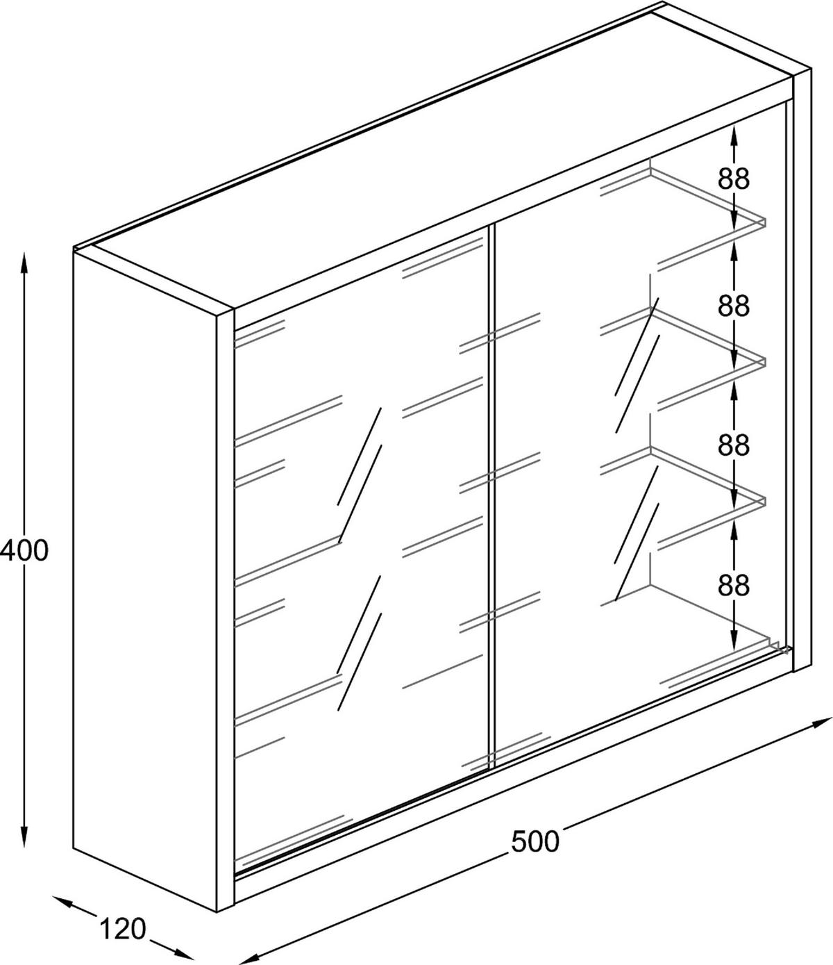 HÄNGEVITRINE DRIVALO S - Transparent/Anthrazit, Design, Glas/Holzwerkstoff (50/40/12cm) - MID.YOU