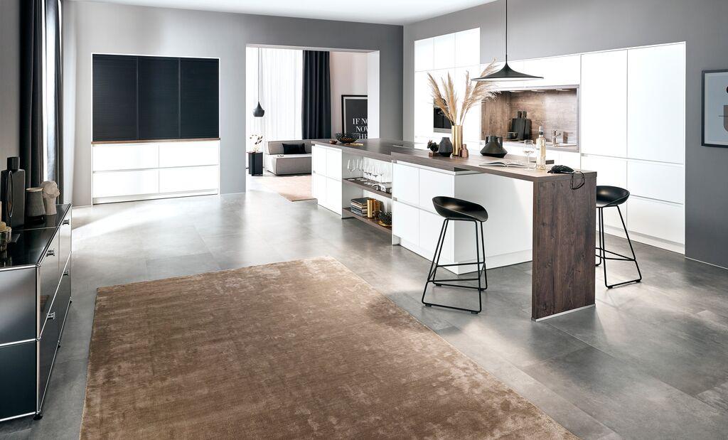 Einbauküche IP3150 in Weiß/Eichefarben - Eichefarben/Weiß, MODERN, Holzwerkstoff - Impuls