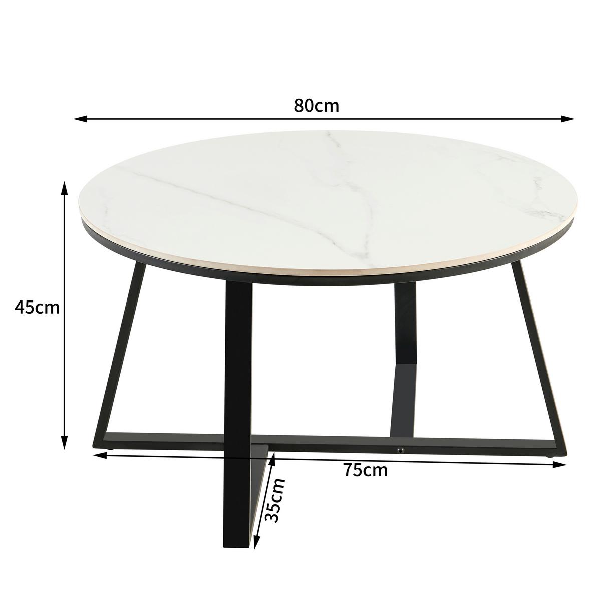 Stolić Oliena 2 - bijela/crna, Moderno, metal/keramika (80/45/80cm) - Modern Living