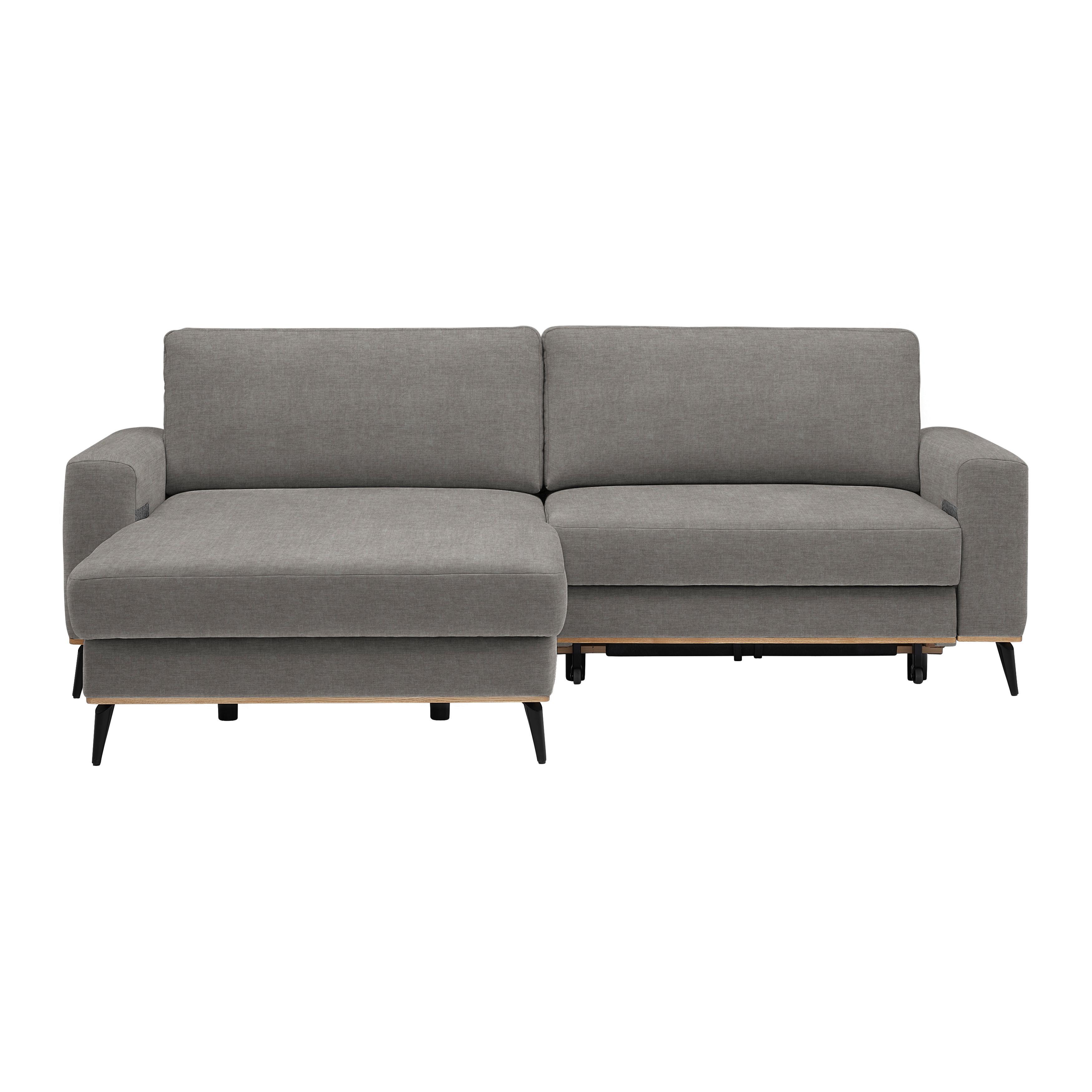 Wohnlandschaft Romeo Taupe - Taupe/Schwarz, KONVENTIONELL, Holz/Textil (167/87/234cm) - Zandiara