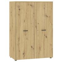 Kleiderschrank Kivo Eiche Artisan - Schwarz/Eiche Artisan, MODERN, Holzwerkstoff/Kunststoff (90/129,8/52,1cm) - Based