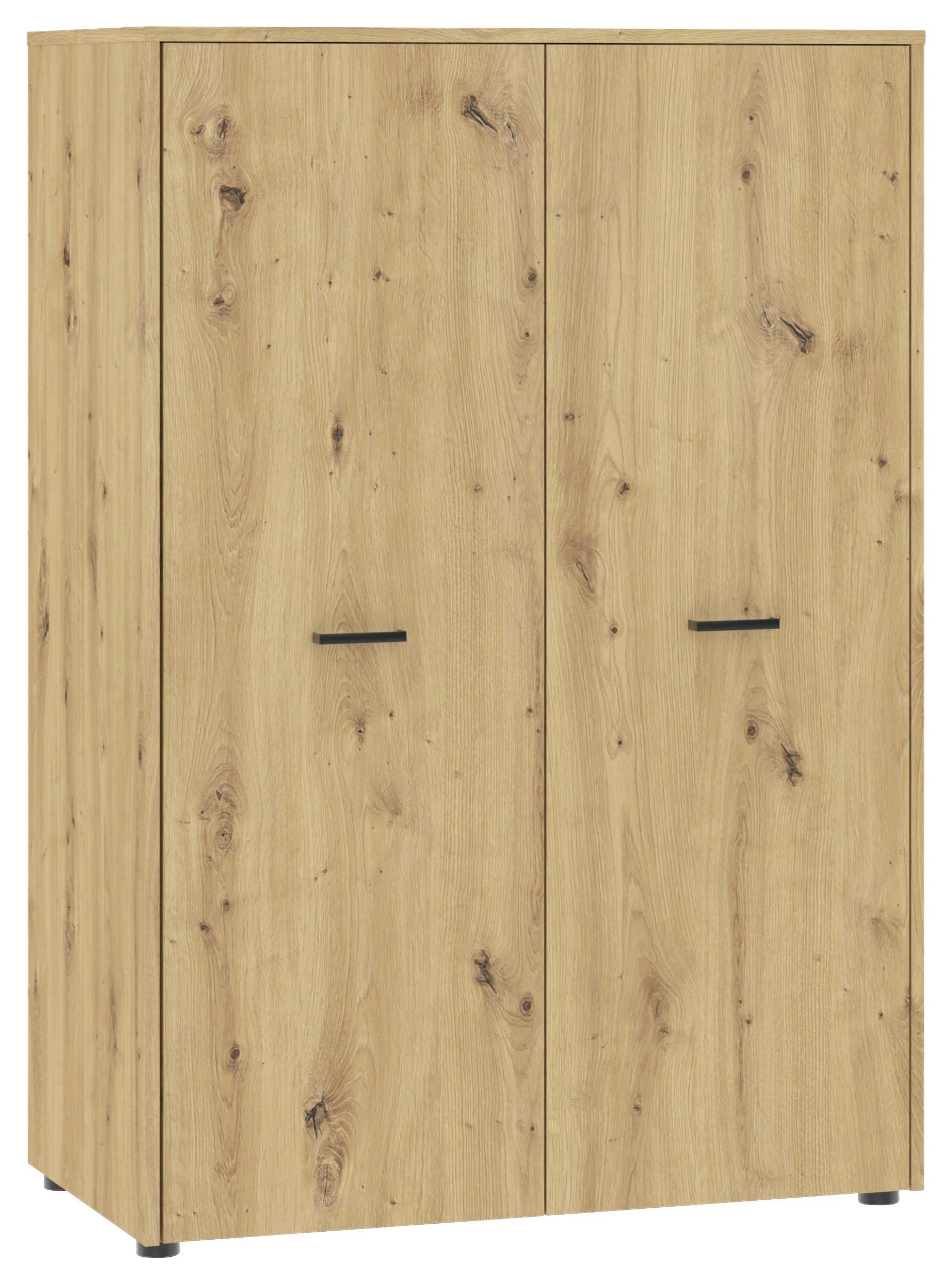 GARDEROB KIVO -BASED- - ek Artisan/svart, Modern, trämaterial/plast (90/129,8/52,1cm) - Based