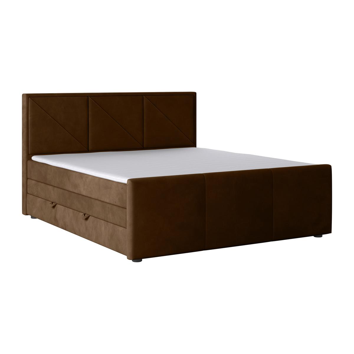 Boxspringbett Bologna ca. 180x200 cm Braun - Schwarz/Braun, MODERN, Karton/Holzwerkstoff (180/200cm) - MID.YOU