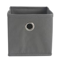 Faltbox Phoebe Grau ca. 15x15x15cm - Grau, KONVENTIONELL, Karton/Textil (15/15/15cm) - Based