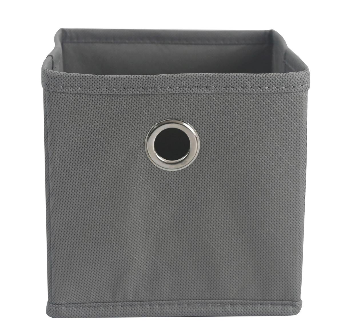 Faltbox Phoebe Grau ca. 15x15x15cm - Grau, KONVENTIONELL, Karton/Textil (15/15/15cm) - Based