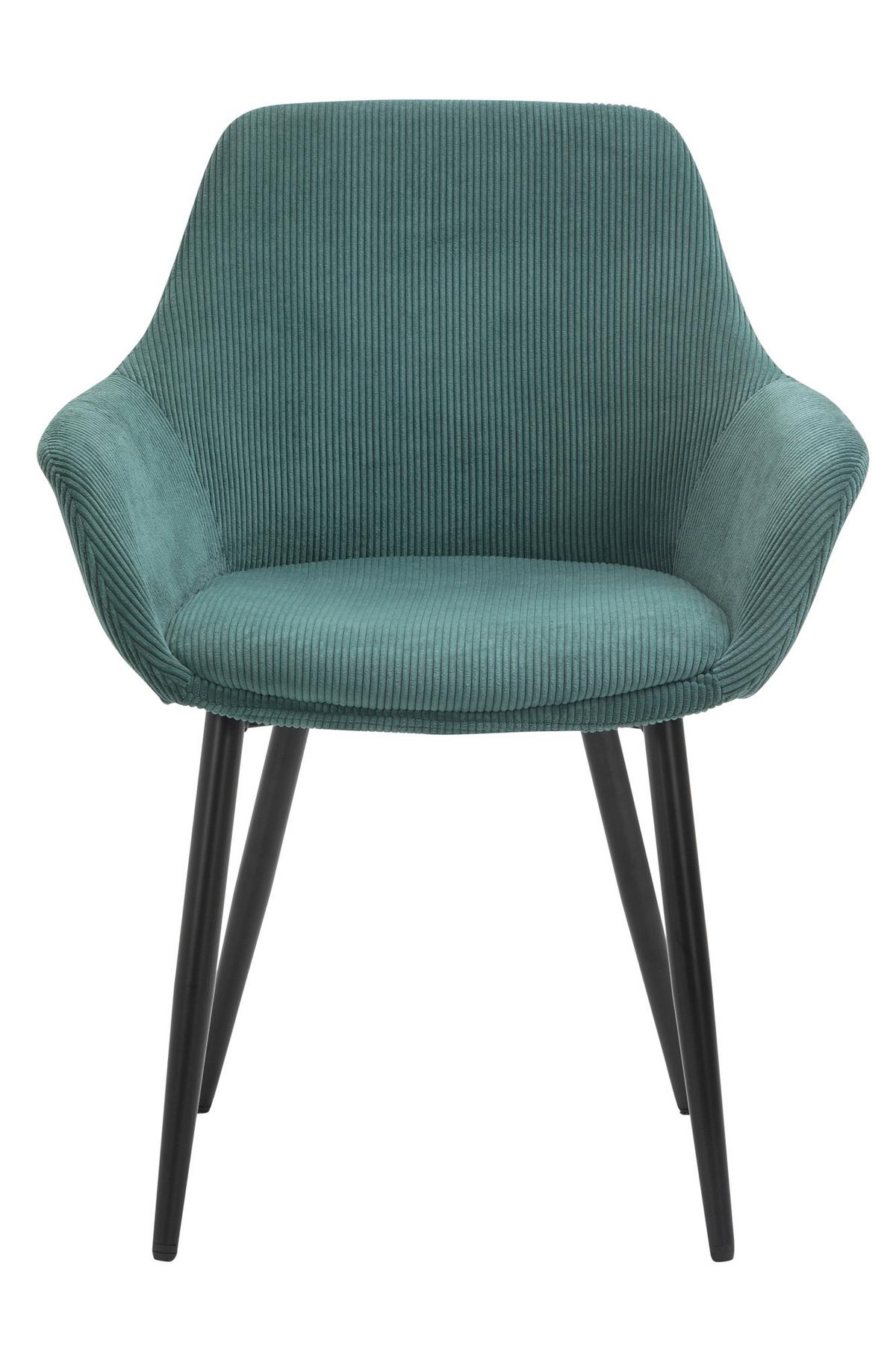 Set Naslanjačev Cord, Zelena, 2-Delni - črna/zelena, Moderno, kovina/tekstil (64/86/59cm) - Livetastic