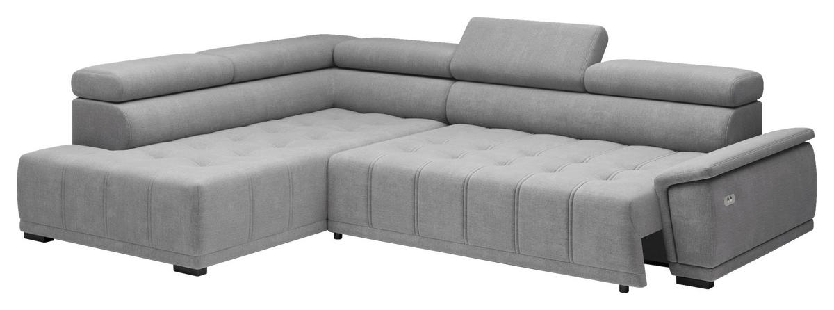 Kutna Garnitura Gremio - plavkastosiva/crna, Moderno, tekstil/plastika (106/283cm) - Modern Living