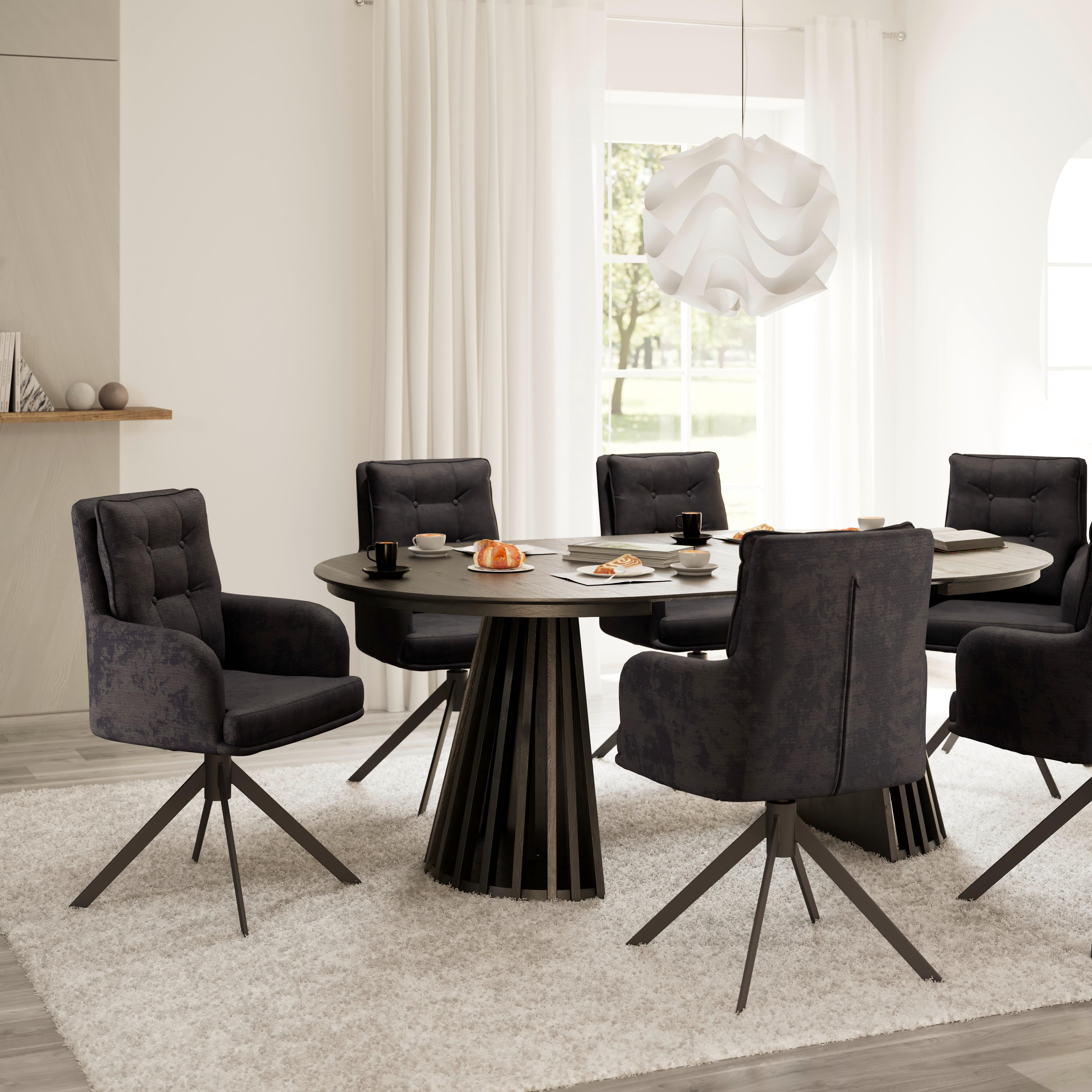 STOL MED ARMSTÖD MARIETTA - svart, Modern, metall/trä (60/92/67cm) - Bessagi Home