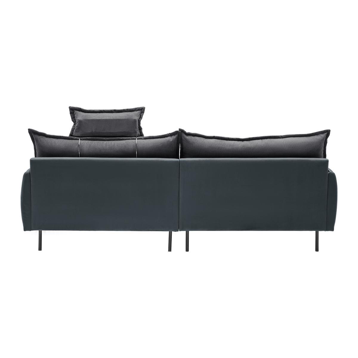Ecksofa Nuovo Dunkelgrau - Dunkelgrau/Schwarz, MODERN, Textil/Metall (245/72-113/190cm) - Mömax