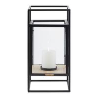 LATARNIA TARA - kolor naturalny/czarny, Modern, materiał drewnopochodny/metal (20/40/20cm) - Bessagi Home