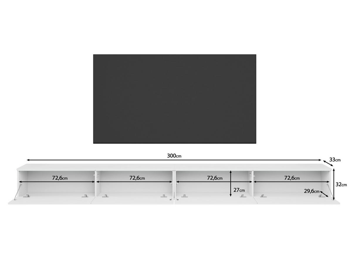 Nizka Omarica D 300, Bela Visok Sijaj, Osvetlitev - siva/bela, Basics, umetna masa/leseni material (300/32/33cm) - P & B