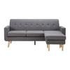 Wohnlandschaft grau, "Tamara" - Dunkelgrau/Naturfarben, MODERN, Holz/Textil (196/82/143cm) - Bessagi Home