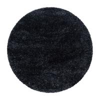 Hochflorteppich Brilliant Schwarz Ø ca. 200cm - Schwarz, Basics, Textil (200cm) - Novel