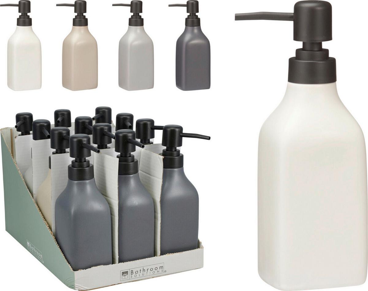 Szappanadagoló Soap - világosszürke/fehér, műanyag (6/6/19,5cm)