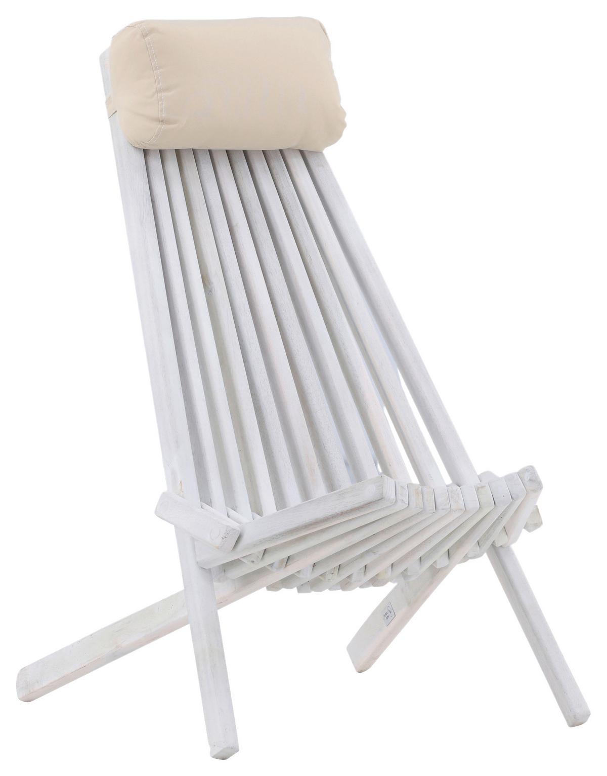 Strandsessel Asta ca. 57x79x73 cm Weiß - Weiß, KONVENTIONELL, Holz (57/79/73cm) - Gardenson