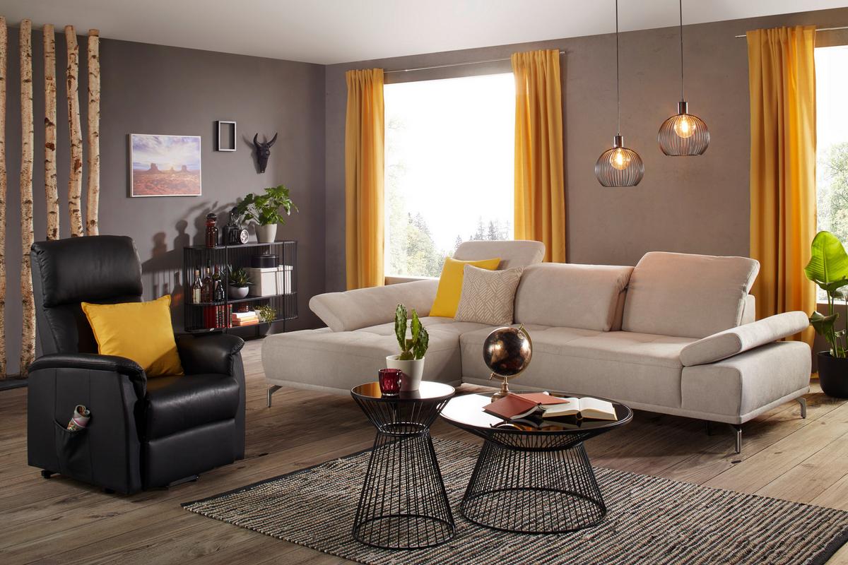 Măsuță auxiliară Raven - negru, Modern, sticlă/metal (40/55cm) - Modern Living