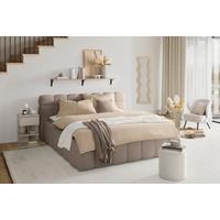 Polsterbett Braun Ca. 200x200cm - Schwarz/Braun, Konventionell, Kunststoff/Textil (200/200cm) - Based