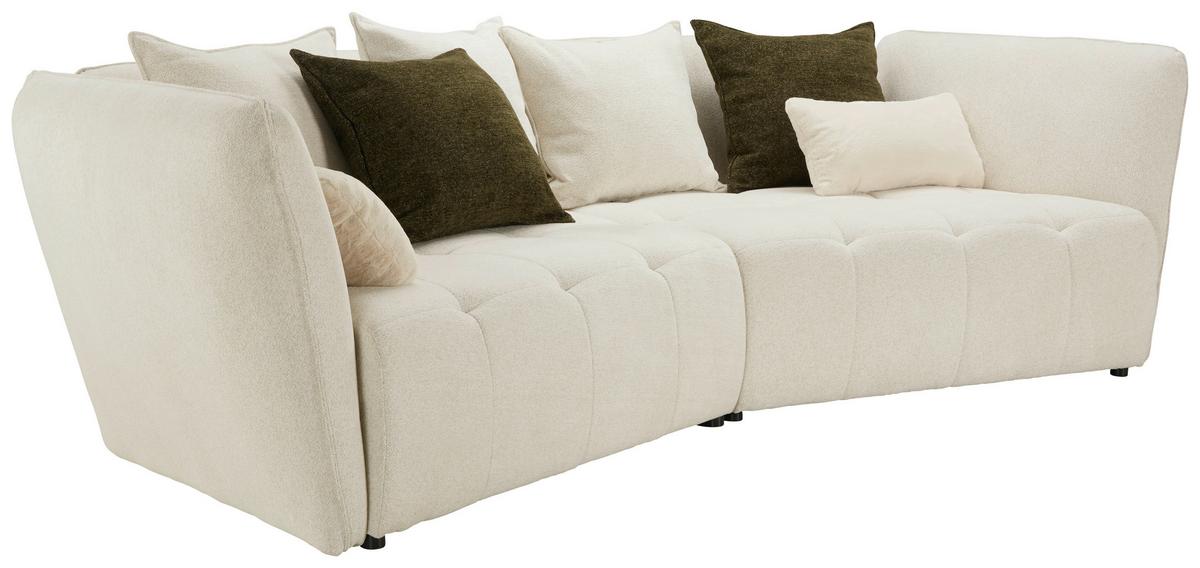 Bigsofa Sofi in Creme - Dunkelgrün/Creme, MODERN, Textil (294/93/152cm) - Premium Living