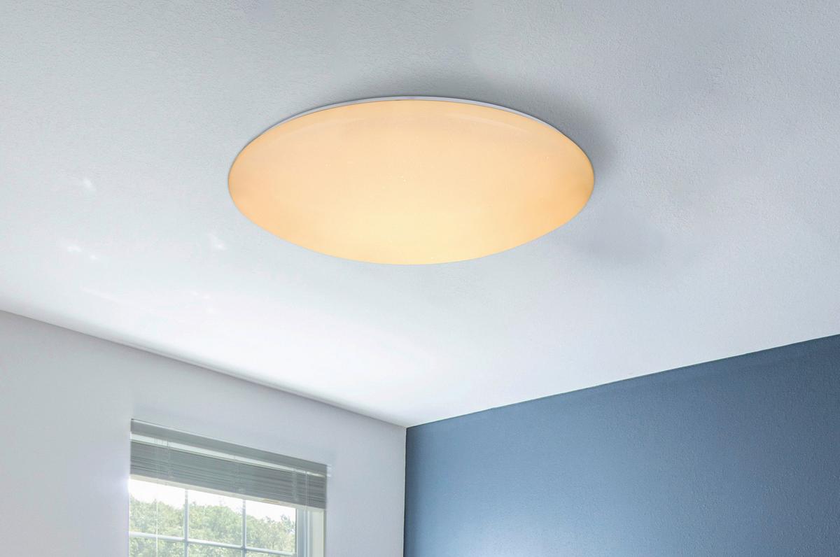 Stropna Led-svetilka Atreju I, S Sijalko - bela/opal, Basics, kovina/umetna masa (50/12cm) - Globo