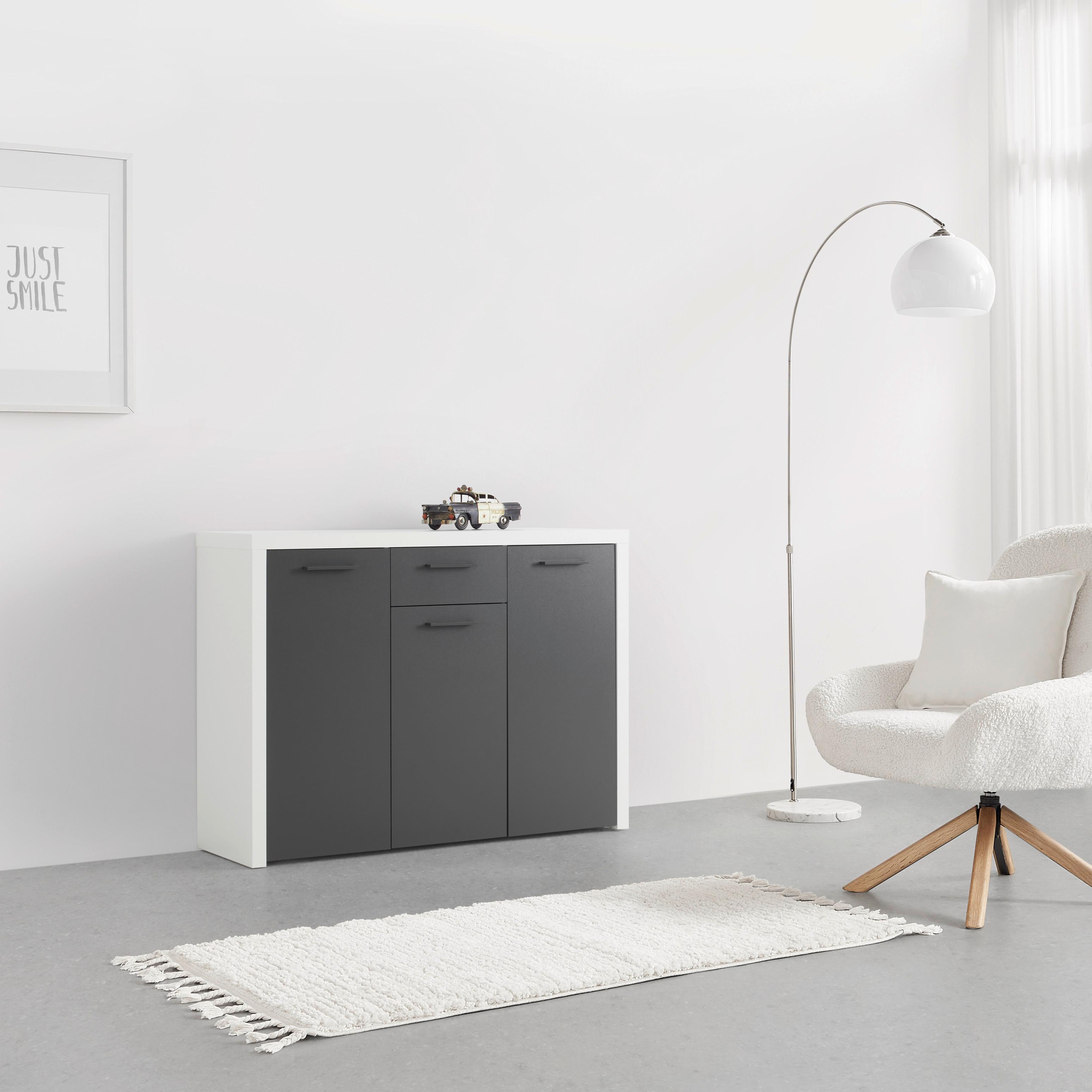 Sideboard Modica in Anthrazit/Weiß - Anthrazit/Weiß, MODERN, Holzwerkstoff/Kunststoff (119/88/38cm) - Mömax