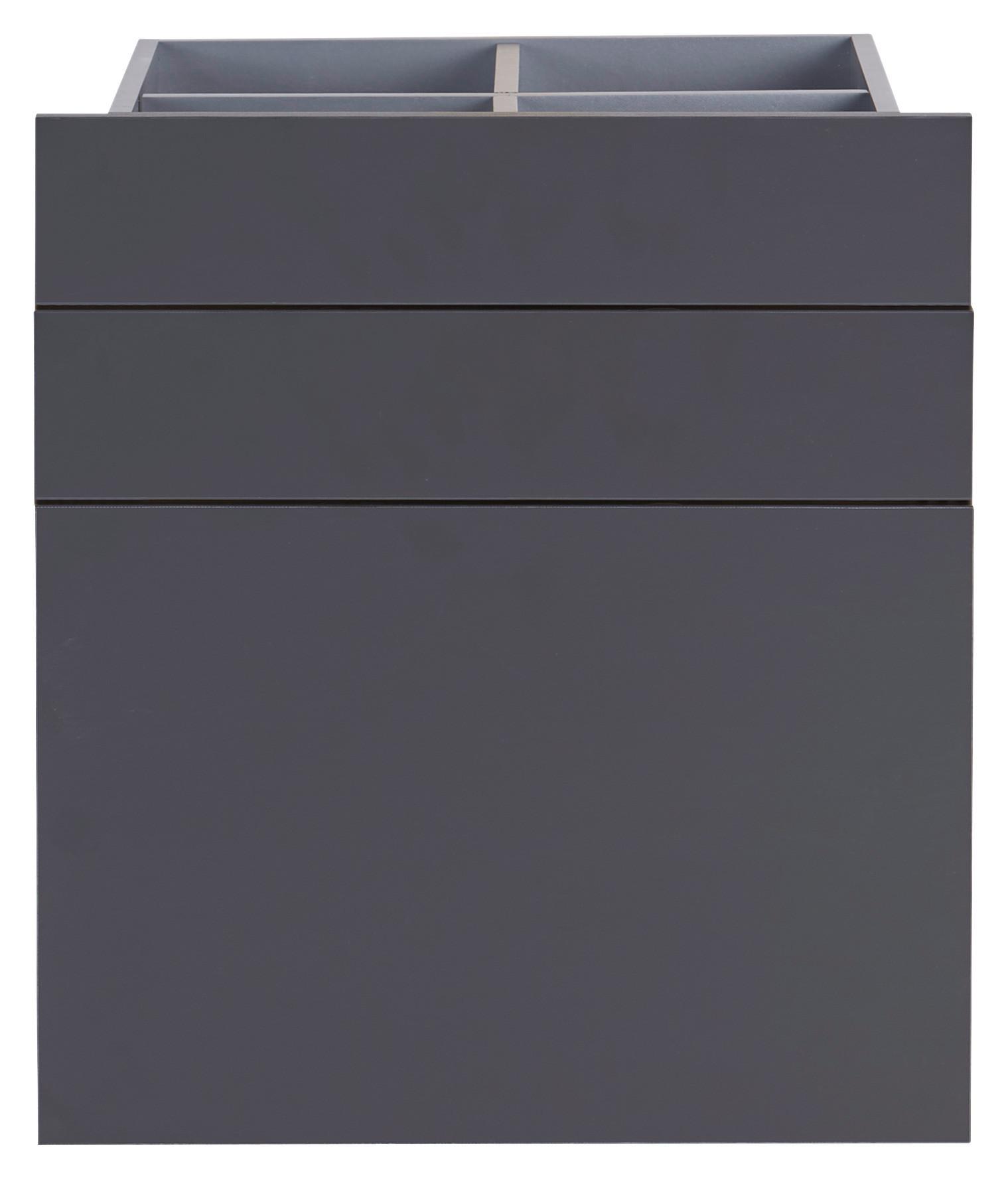 Fiók Szett Unit - antracit, Modern, faalapú anyag (45,3/50,3/47cm) - Based