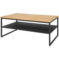 Klubska Miza Vermont 2, Masivno, 105x65 - črna/naravne barve, Moderno, kovina/leseni material (105/44/65cm)