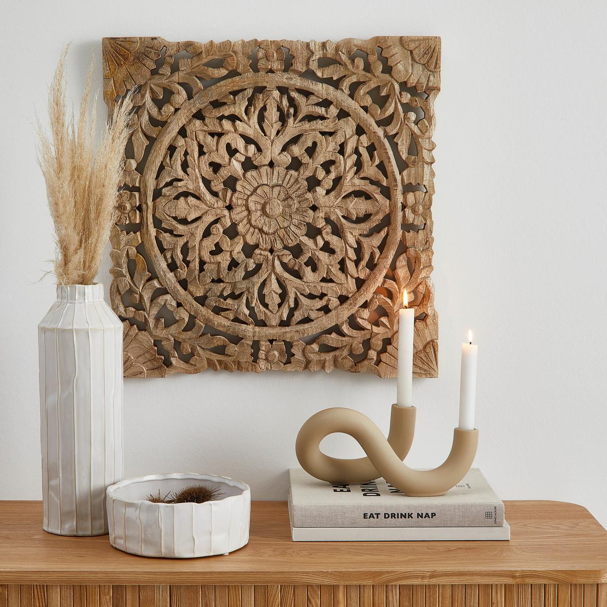 OBRAZ NA DREWNIE 10025091 - jasnobrązowy, Basics, drewno (50/50/2cm)