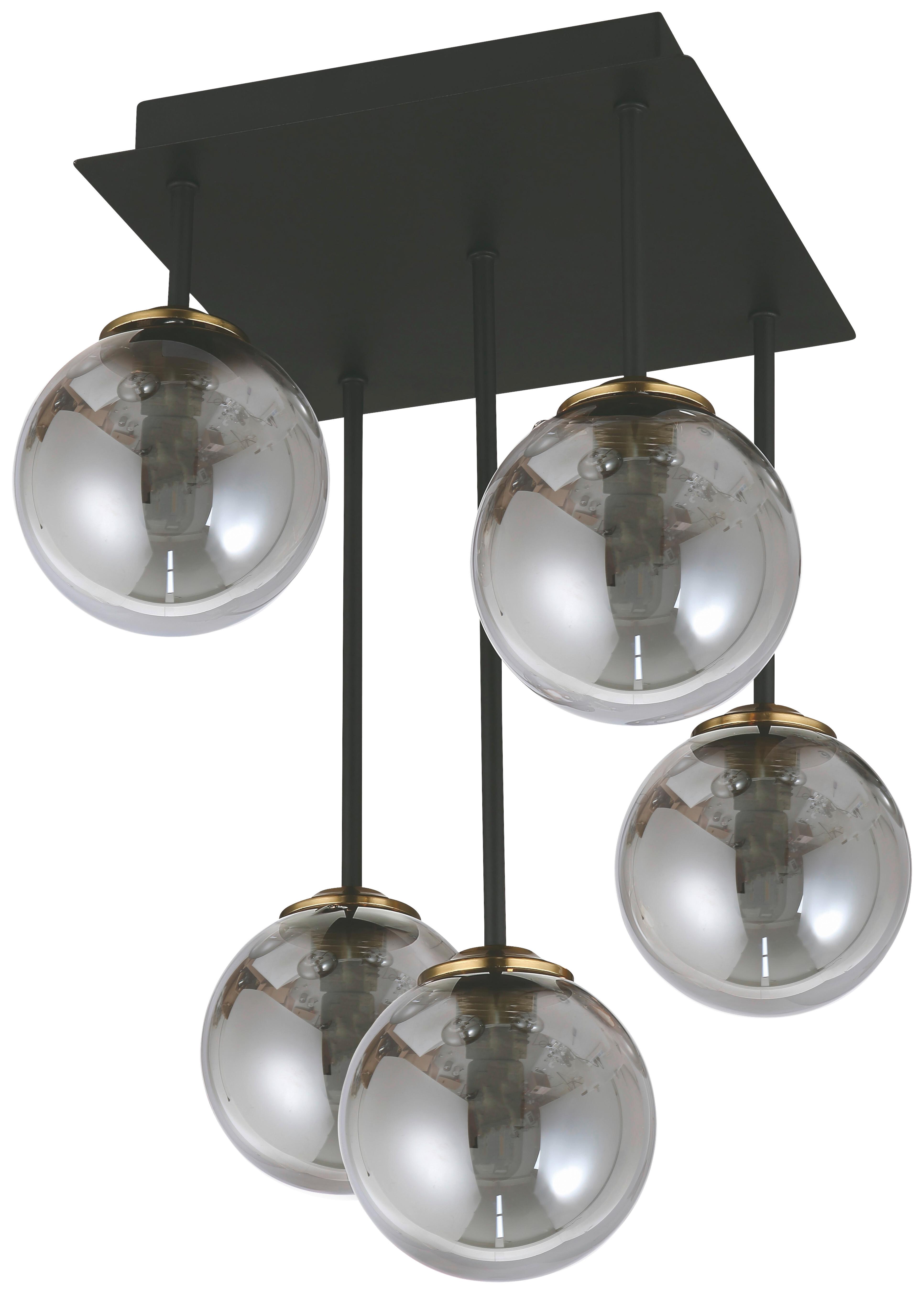 LAMPA SUFITOWA LULA - kolor mosiężny/czarny, Design, metal/szkło (25,5/25,5/38cm) - Collet's Monde