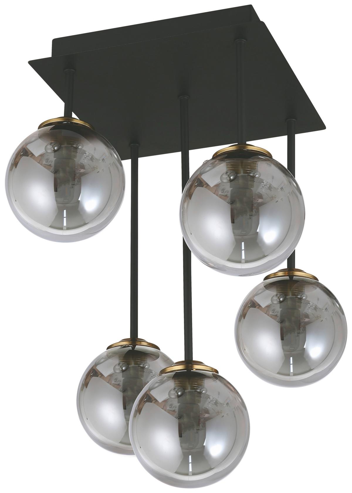 LAMPA SUFITOWA LULA - kolor mosiężny/czarny, Design, metal/szkło (25,5/25,5/38cm) - Collet's Monde