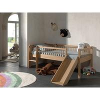 Spielbett Forrest Eichefarben ca.90x200cm Echtholz Rutsche - Eichefarben/Naturfarben, MODERN, Holz (90/200cm) - Vipack