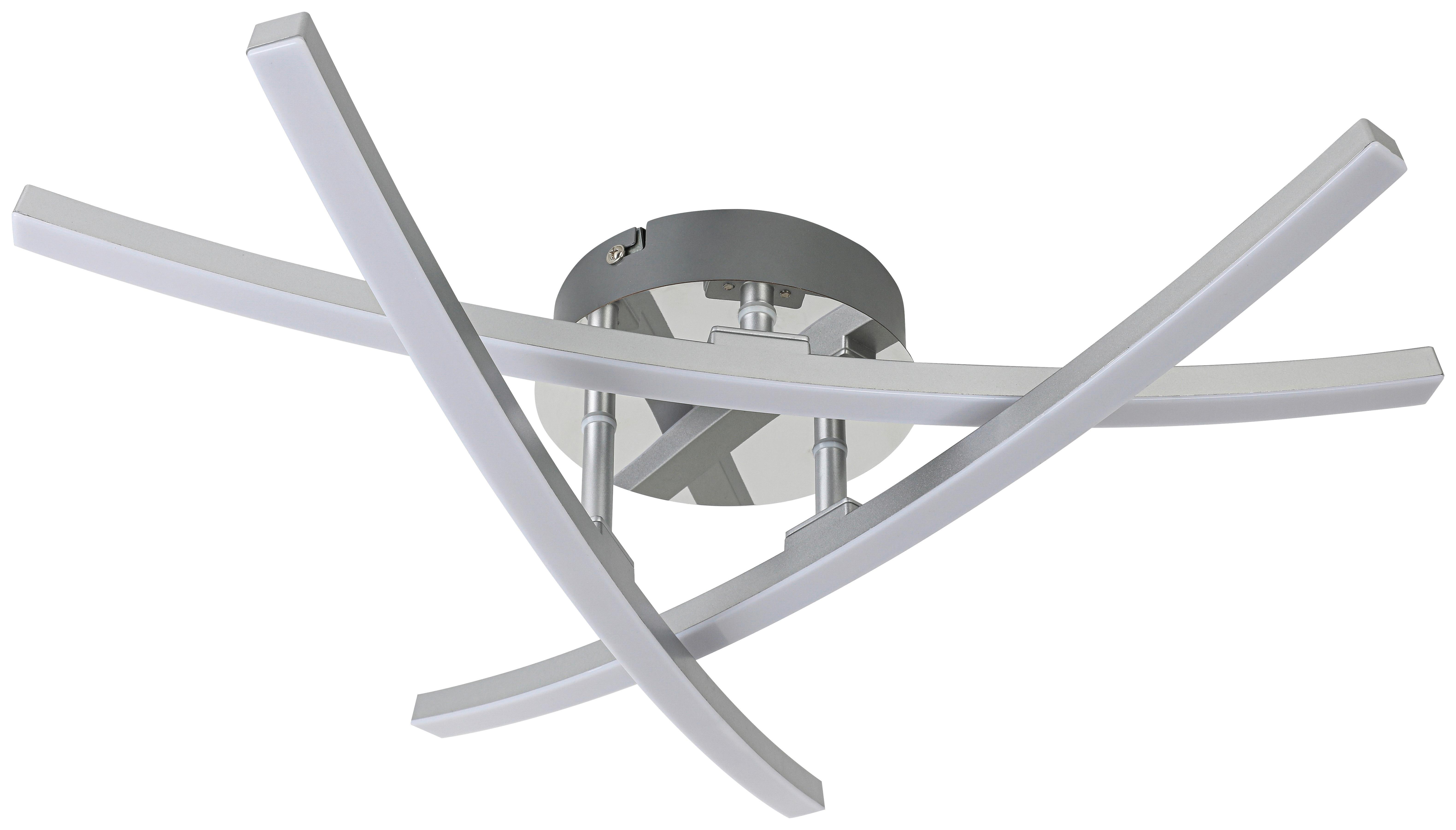 LED-TAKLAMPA KRISTINA - kromfärg/silver, Modern, metall/plast (56/56/11cm) - Mömax