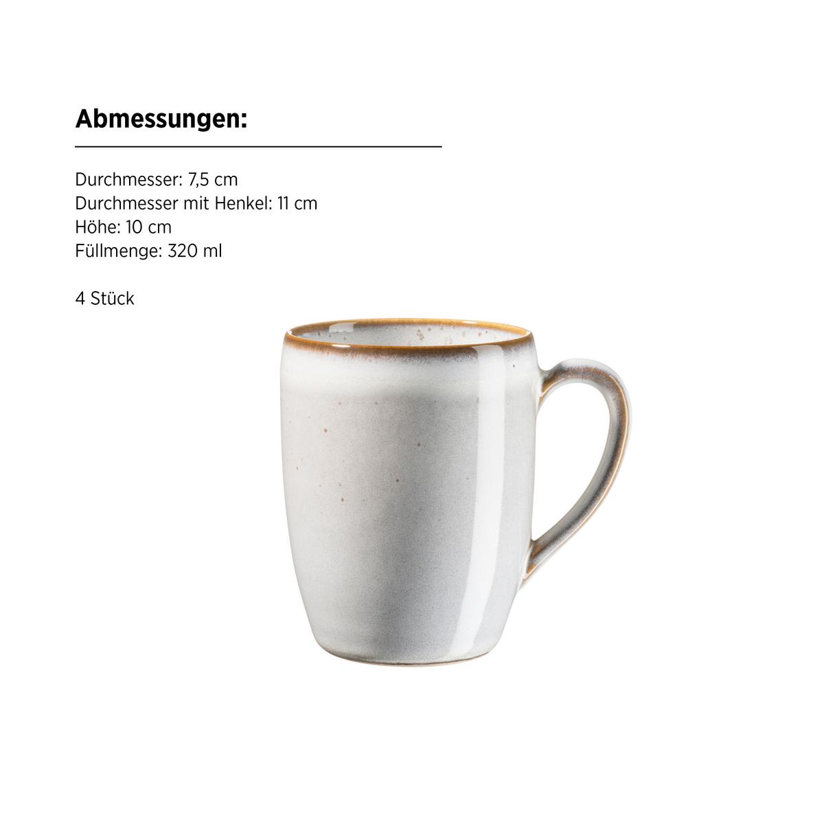 FRÜHSTÜCKSSERVICE 935600 FRÜHSTÜCKSSERVICE SMOKY - blanc, Basics, céramique - Mäser