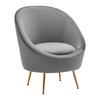 Sessel Lou ca. 80x92x75 cm Grau Samt - Goldfarben/Grau, MODERN, Textil/Metall (80/92/75cm) - Bessagi Home