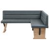 Eckbank Solar in Anthrazit Lederlook - Anthrazit/Eiche Artisan, Basics, Holz/Textil (181/85/141cm) - Based