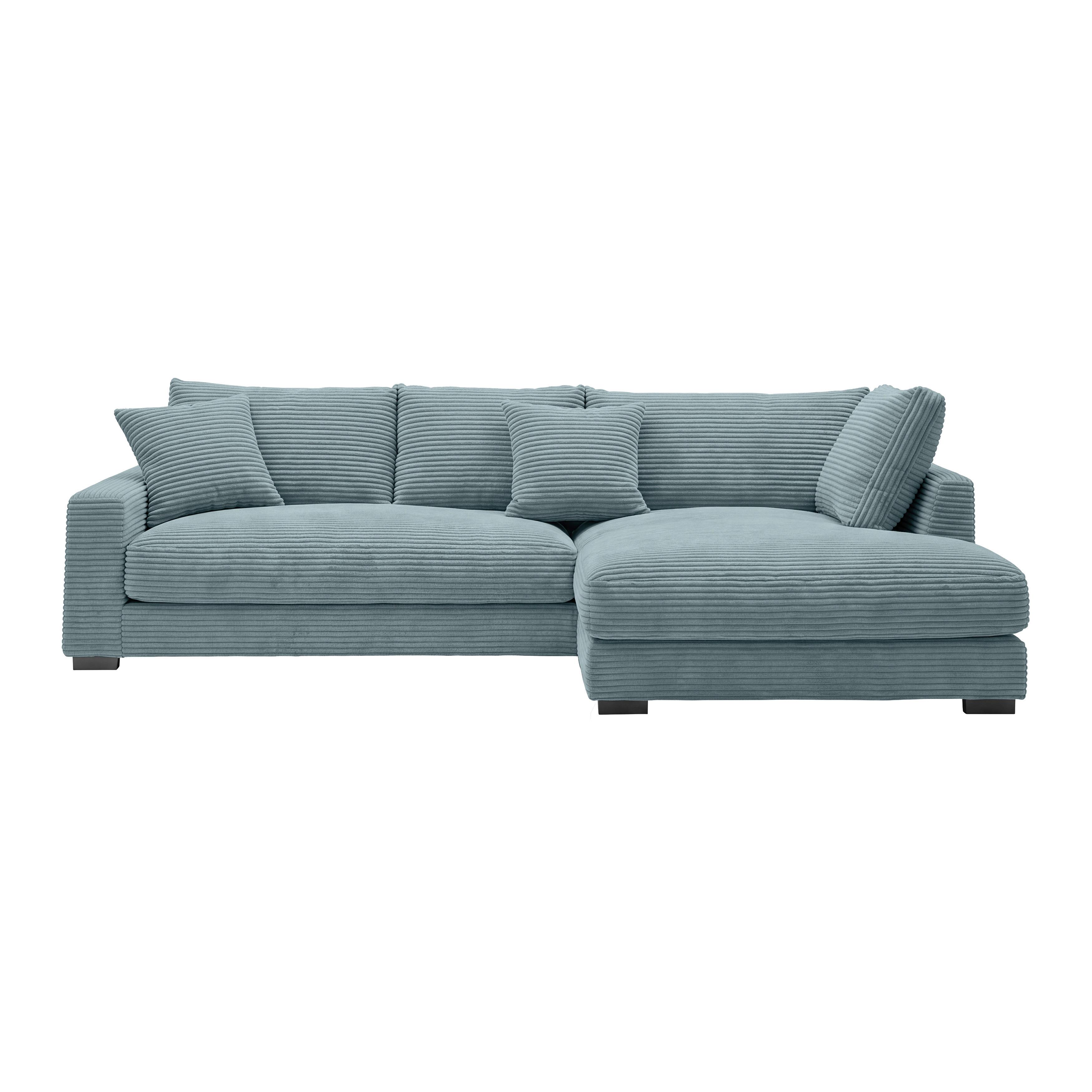 Ecksofa Pedro Petrol - Petrol/Schwarz, MODERN, Kunststoff/Textil (300/190cm) - Mömax