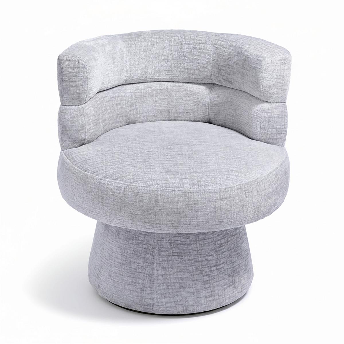 Stuhl Julina Grau Chenille Gepolstert - Grau, MODERN, Holz/Textil (71/74/72cm) - Bessagi Home