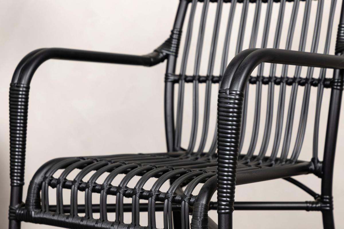 Loungesessel Rizal ca. 57x90 cm Schwarz - Schwarz, KONVENTIONELL, Kunststoff/Metall (57/90/64cm) - Gardenson