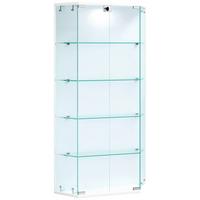 VITRINE BENILA L - Weiss/Transparent, Design, Glas/Holzwerkstoff (83/114/17cm) - MID.YOU