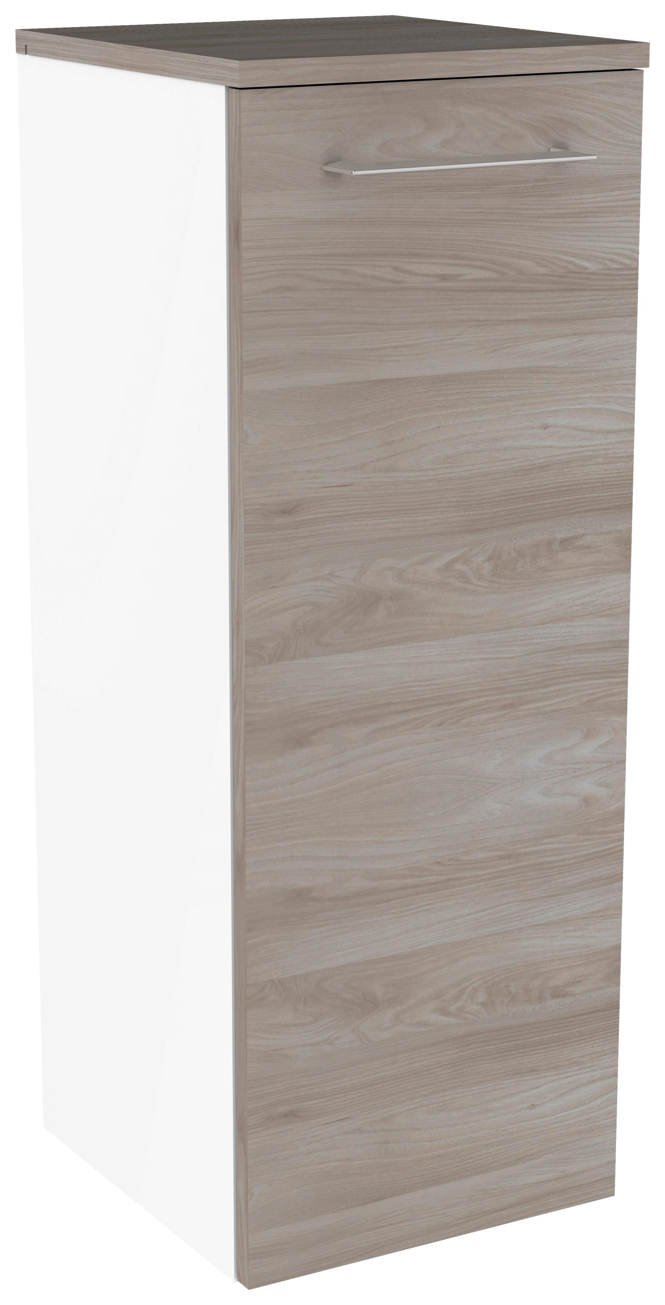 Midischrank "Lima" , esche - Chromfarben/Eschefarben, MODERN, Glas/Holzwerkstoff (30,5/81/32cm) - MID.YOU