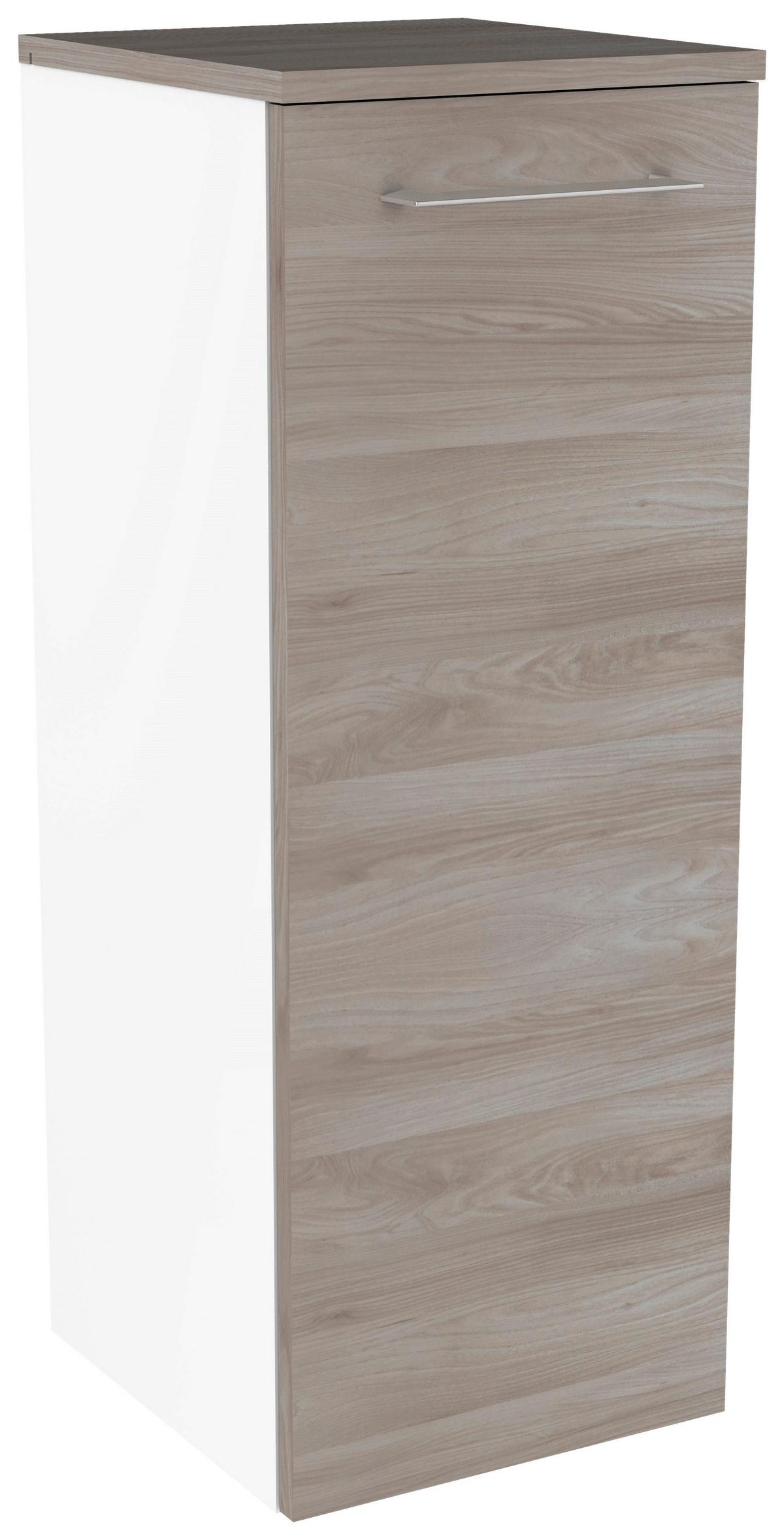 Midischrank "Lima" , esche - Chromfarben/Eschefarben, MODERN, Glas/Holzwerkstoff (30,5/81/32cm) - MID.YOU