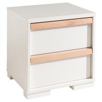 NACHTSCHRANK London B: 48,1 cm Weiß - Buchefarben/Weiß, MODERN, Holz/Holzwerkstoff (48,1/48,8/40cm) - Vipack