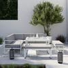 Dining-Loungeset Aruba Hellgr. /Weiß Outdoorstoff/Metall - Hellgrau/Weiß, MODERN, Kunststoff/Textil - Bessagi Garden